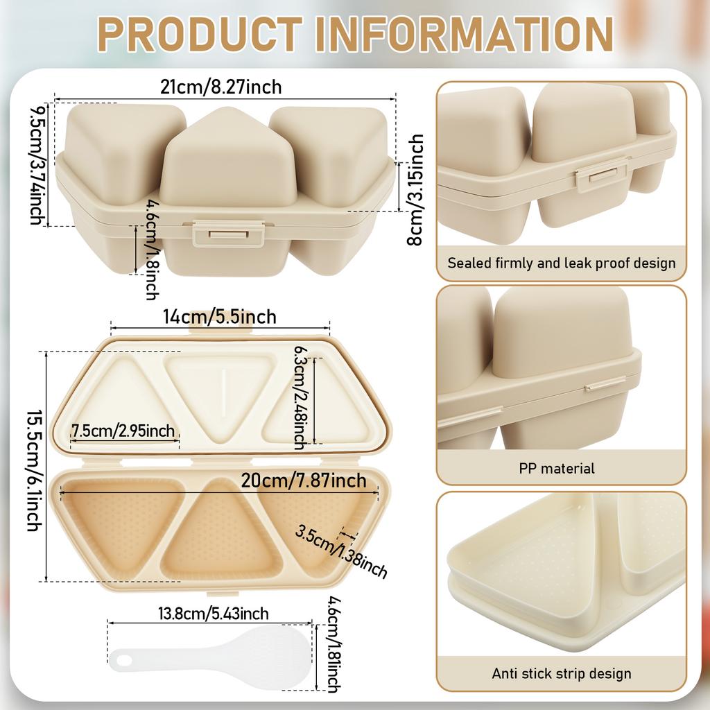 6 In 1 Onigiri Mold Triangle Onigiri Mold Once Quickly Make 6 Sushi Non-stick Rice Ball Maker Kitchen Gadget for Storing Sushi