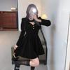 Christmas New Year red shawl golden velvet suspender princess dress women's waist and thin set two-piece set