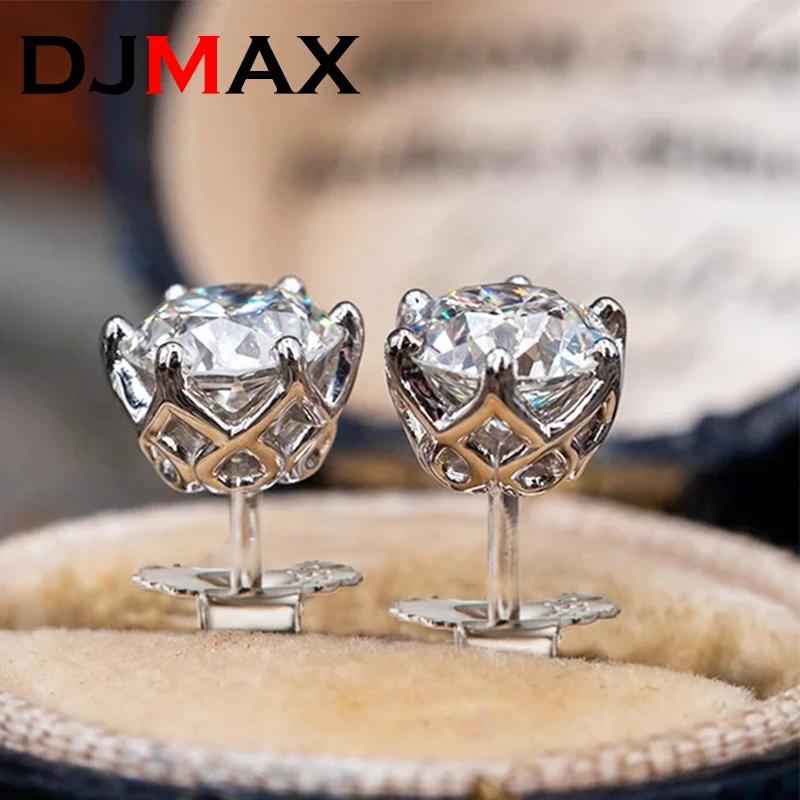 Premium 0.5-2ct Moissanite Diamond Stud Earrings for Women Orginal 925 Silver Screw Back Women Moissanite Earring