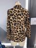 Cross-Border Women's Long-Sleeve Leopard Print Collar Shirt
