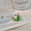 Cute Hip-Hop Frog Adjustable Ring for Women, Unique Animal Design in Green or Blue, Daily Wear Jewelry