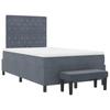 Box Spring Bed with Headboard Dark Grey 190 X 120 Cm Velvet