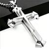 Men's Bold Black And Gold Cross Pendant Necklace With Diamonds Stylish Fashion Jewelry For Men