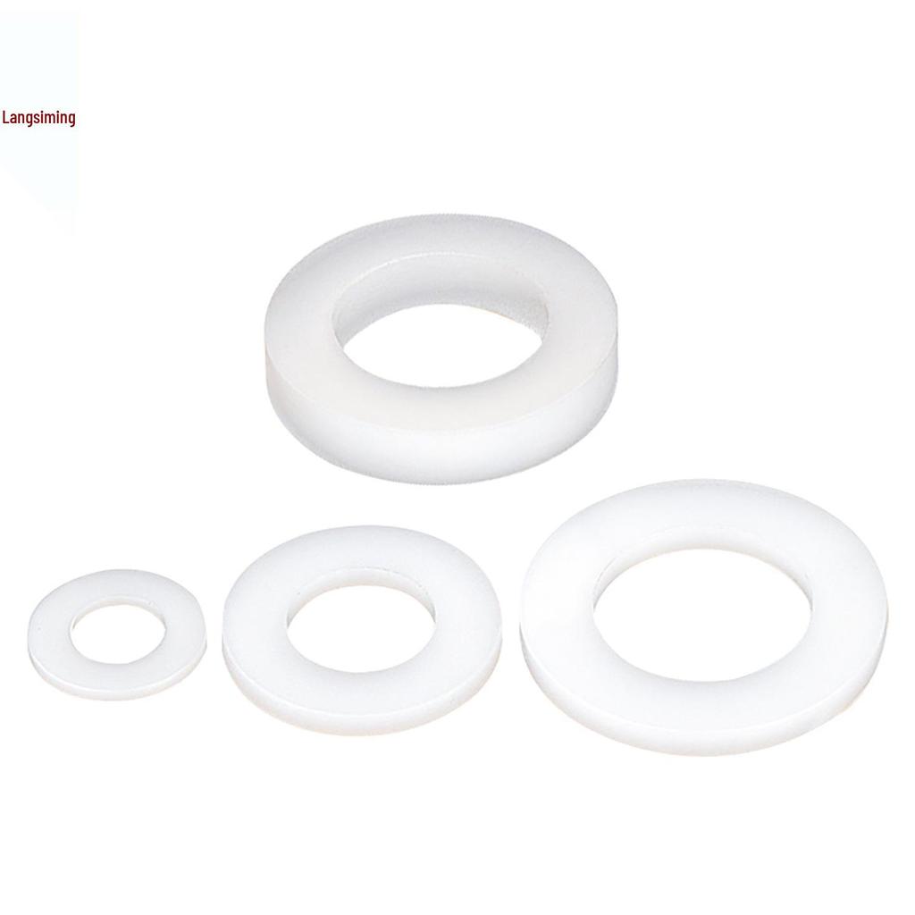 Ultra-Thin Nylon Insulation Flat Washers - White, Oversized, Round (M2-M8)