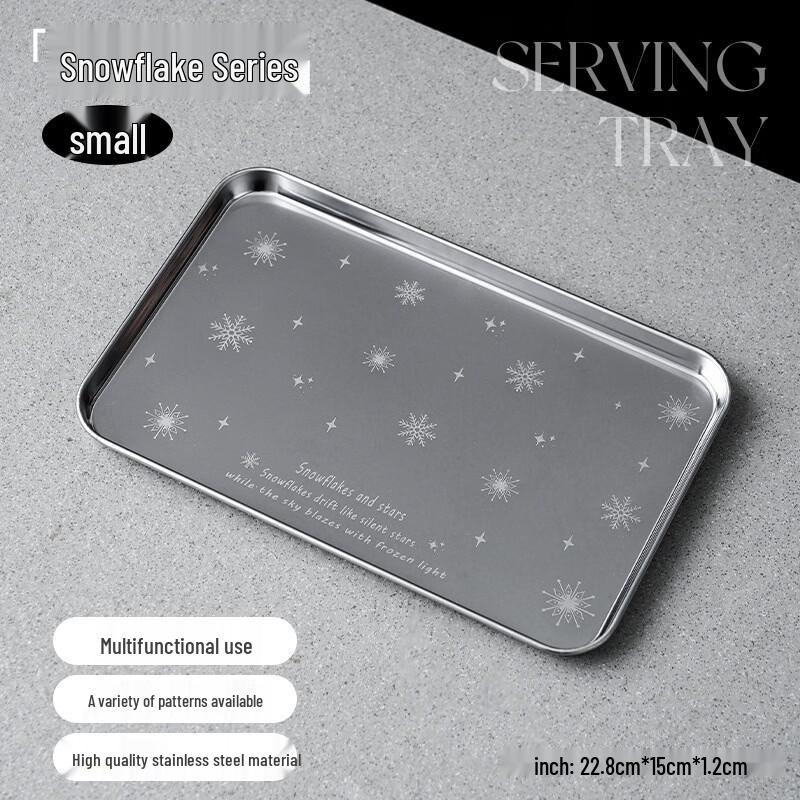 Shuncheng Stainless Steel Dessert & Coffee Plates (Set of 2) Shallow