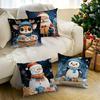 Weihnachtsthema Kissenbezug Bedrucktes Polyester 45x45cm Dekokissenbezug Dekorative Sofakissenbezug Heimdekoration
