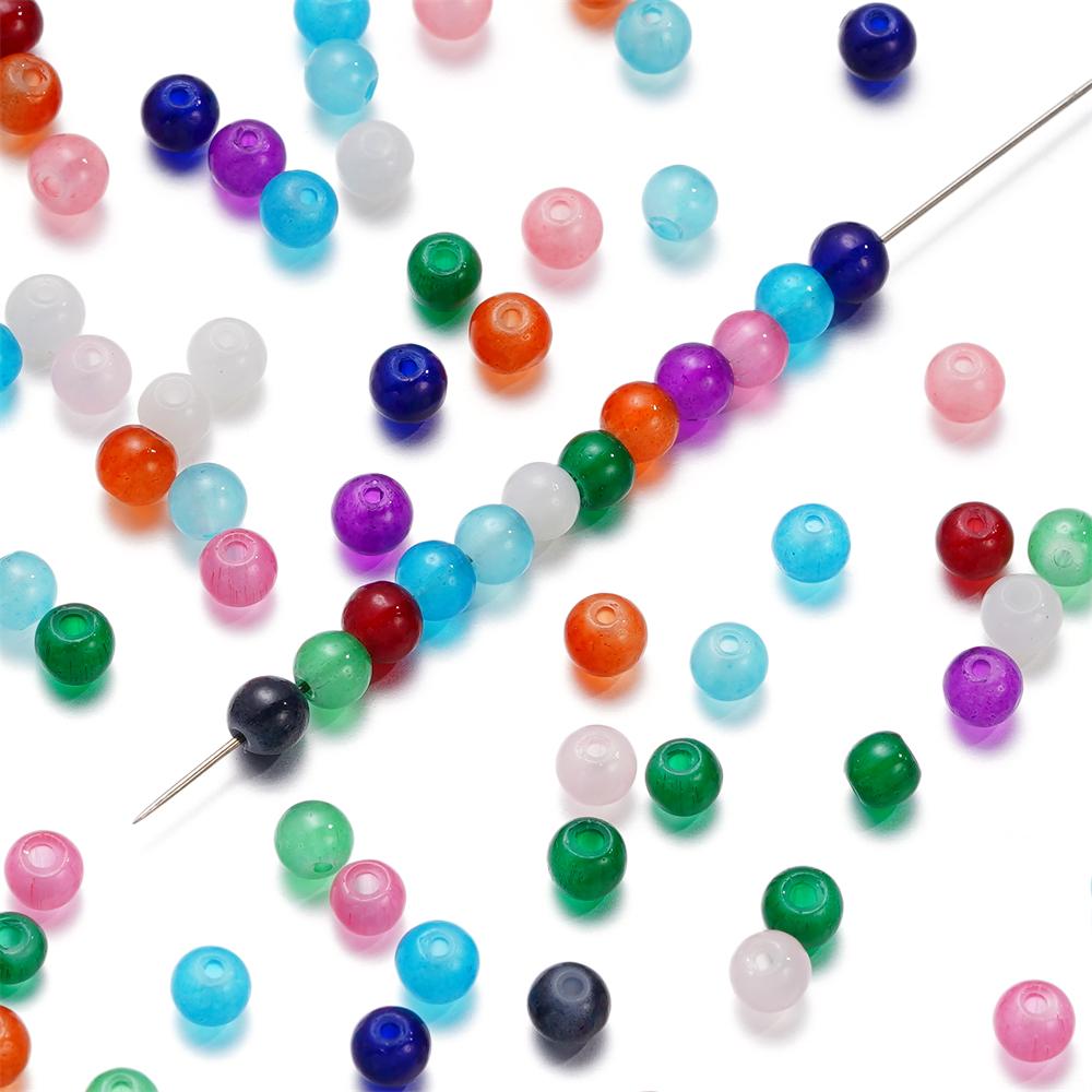 50-200pcs 4mm Imitation Jade Round Glass Beads Bracelets Loose Beads Jewelry Accessories For DIY Necklace Anklet Jewelry Making