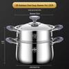 316 Stainless Steel Rivetless Stew Pot with Two-Layer Silicone, Large Capacity for Steaming and Simmering.