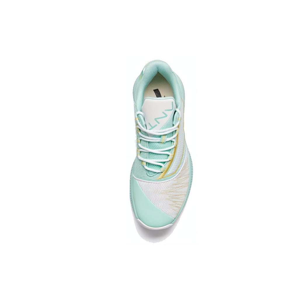 New Anta Cushioned Slip Resistant Coverage Lightweight Low Top Performance Basketball Shoes Men's White Green Yellow 112031606-3