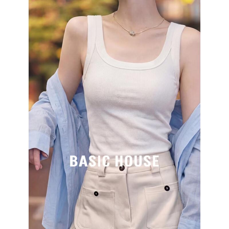 Basic House Women s U-Neck Slim-Fit Tank Top L