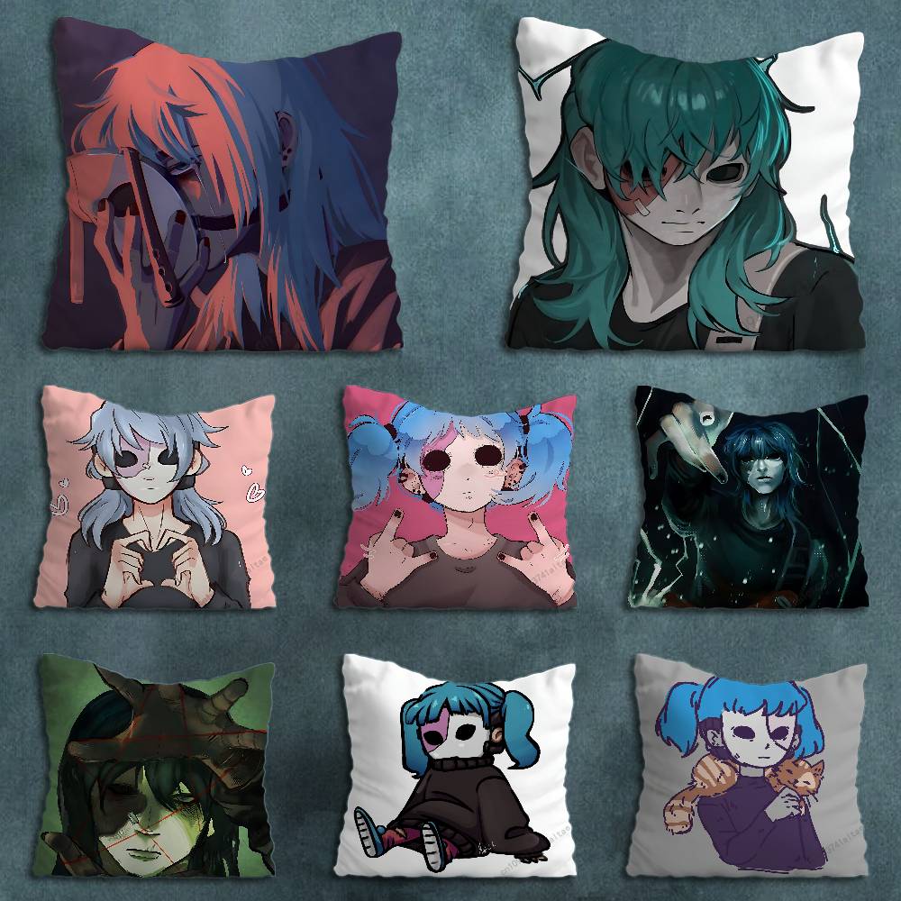 Cartoon SSally FFace Game Various Sizes Square Pillow Case For Car Home Bedchamber Decor Birthday Gift