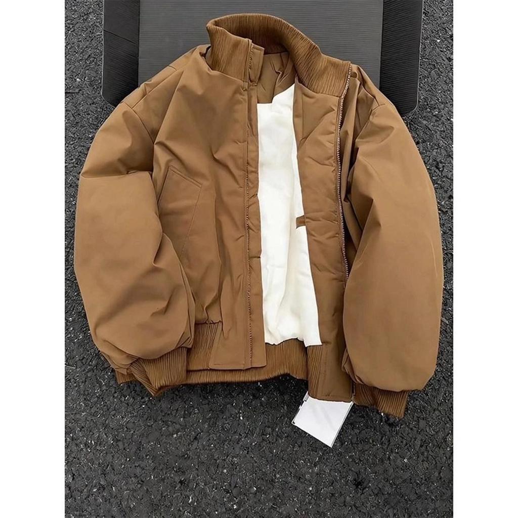 Melanoid Men's Stand Collar Jacket - Trendy Brown Autumn/Winter Baseball Style