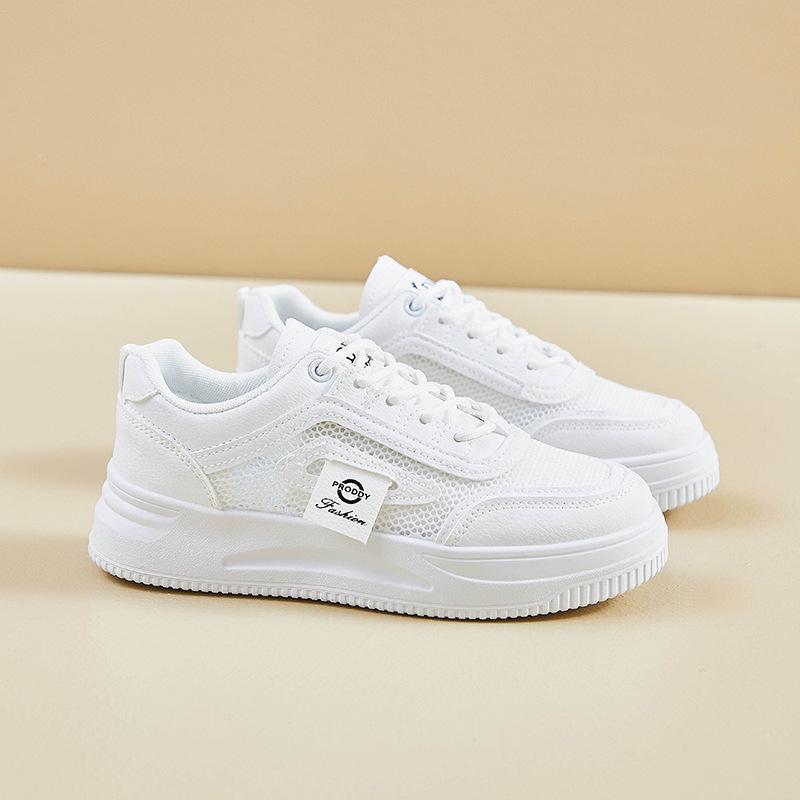 Mesh White Shoes for Women In Summer New High-rise Student Shoes Breathable Casual Shoes