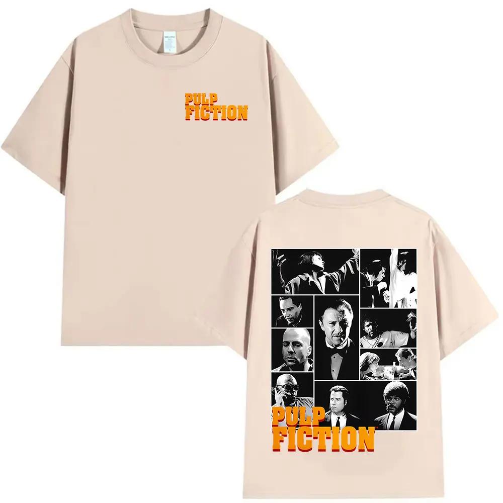 90s Vintage Pulp Fiction Movie Graphic T Shirts Men Women Fashion Cotton Short Sleeve T-shirt Y2k Hip Hop Gothic Clothing Tshirt