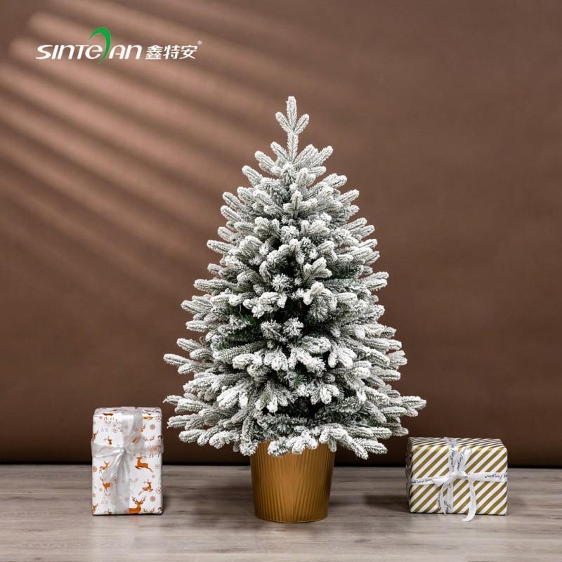 Desktop Christmas Tree Set PE Material Snowy 45-120cm Tabletop Holiday Decor