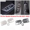Car Door Window Lifter Switch Button Panel Decoration Frame Cover Trim Interior Accessories For Skoda Octavia Pro A8
