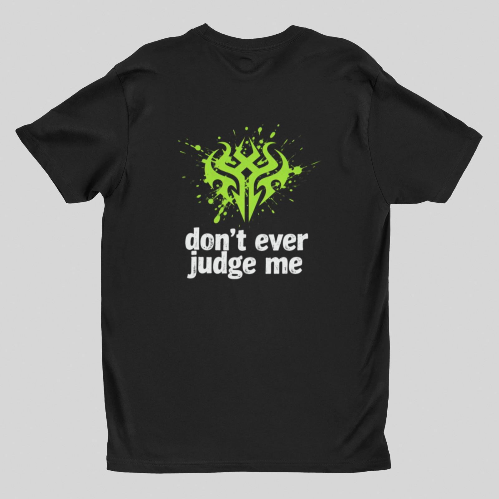 Tribal Flame Don’t Judge Me Shirt Neon Green Graphic Tee Unisex Cotton New L