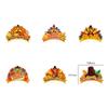 6pcs Kawaii Turkey Thanksgiving Headband Paper Colorful Festival Headdresses Performance Photo Props Hair Accessories Children
