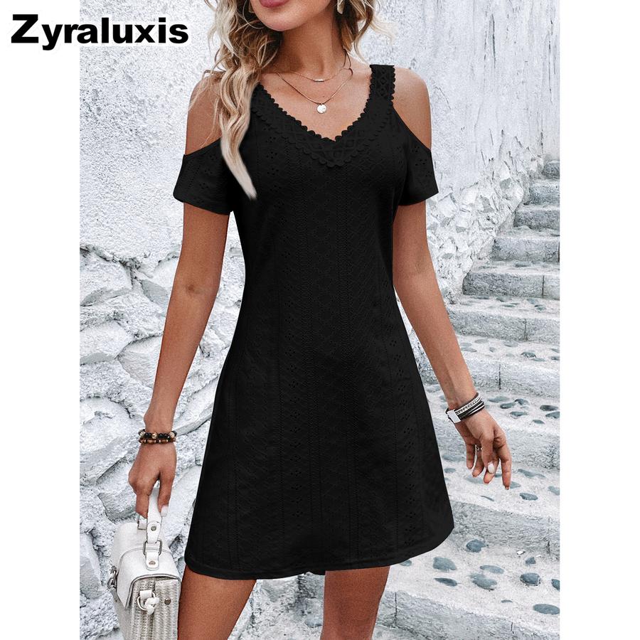 Trendy Summer New Style Off-Shoulder Short Sleeve Slim Fit Dress
