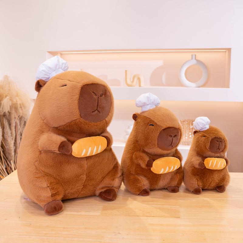 Chef Capybara Plush Toy: Cute Baker Doll, Large Sleep Companion Pillow
