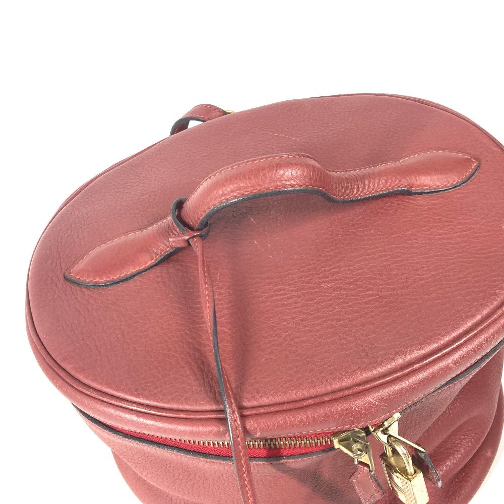 HERMES City Vanity bag Hand Bag Leather Red