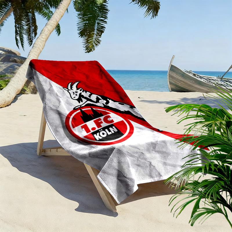 Asciugamano da Spiaggia con Stampa FC KÖLN, Asciugamano Grande Morbido Asciugatura Rapida per Spiaggia Campeggio Nuoto