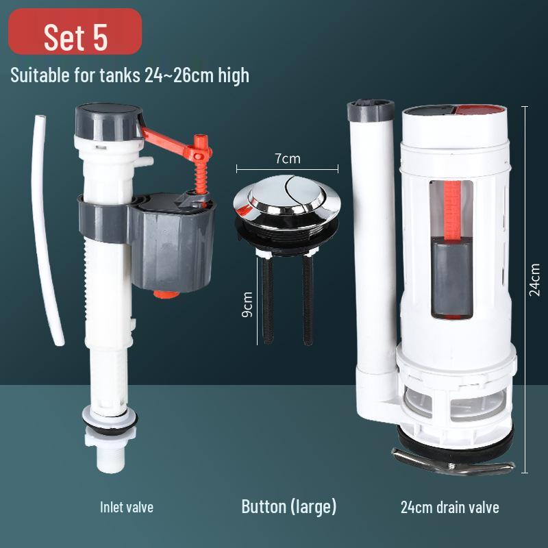 Adjustable High-Pressure Toilet Tank Water Fitting Set
