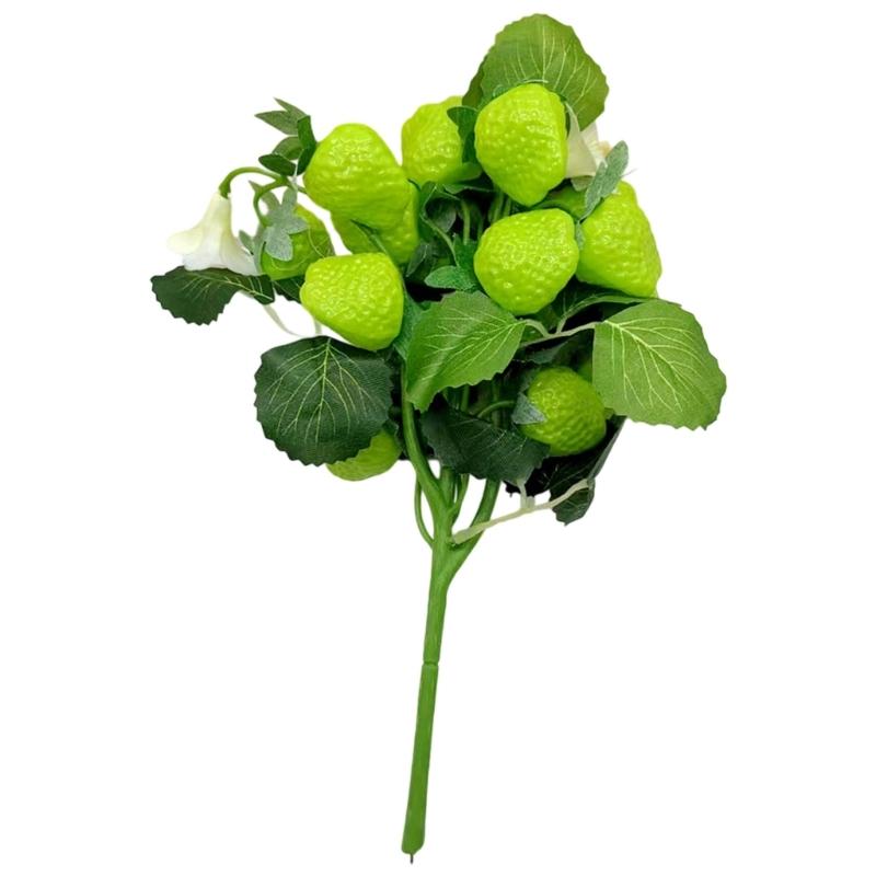 Sztuczna łodyga truskawki Plastikowy owoc Ekspozycja DIY Materiały rzemieślnicze Na wydarzenie festiwalowe Sezonowe dekoracje do domu biura