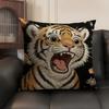 2D Scream Tiere Retro Kissenbezug Natürlicher Leinen Bio-Stoff Beidseitiger Druck Sofa Heimdekor Geschenk Kissenhülle