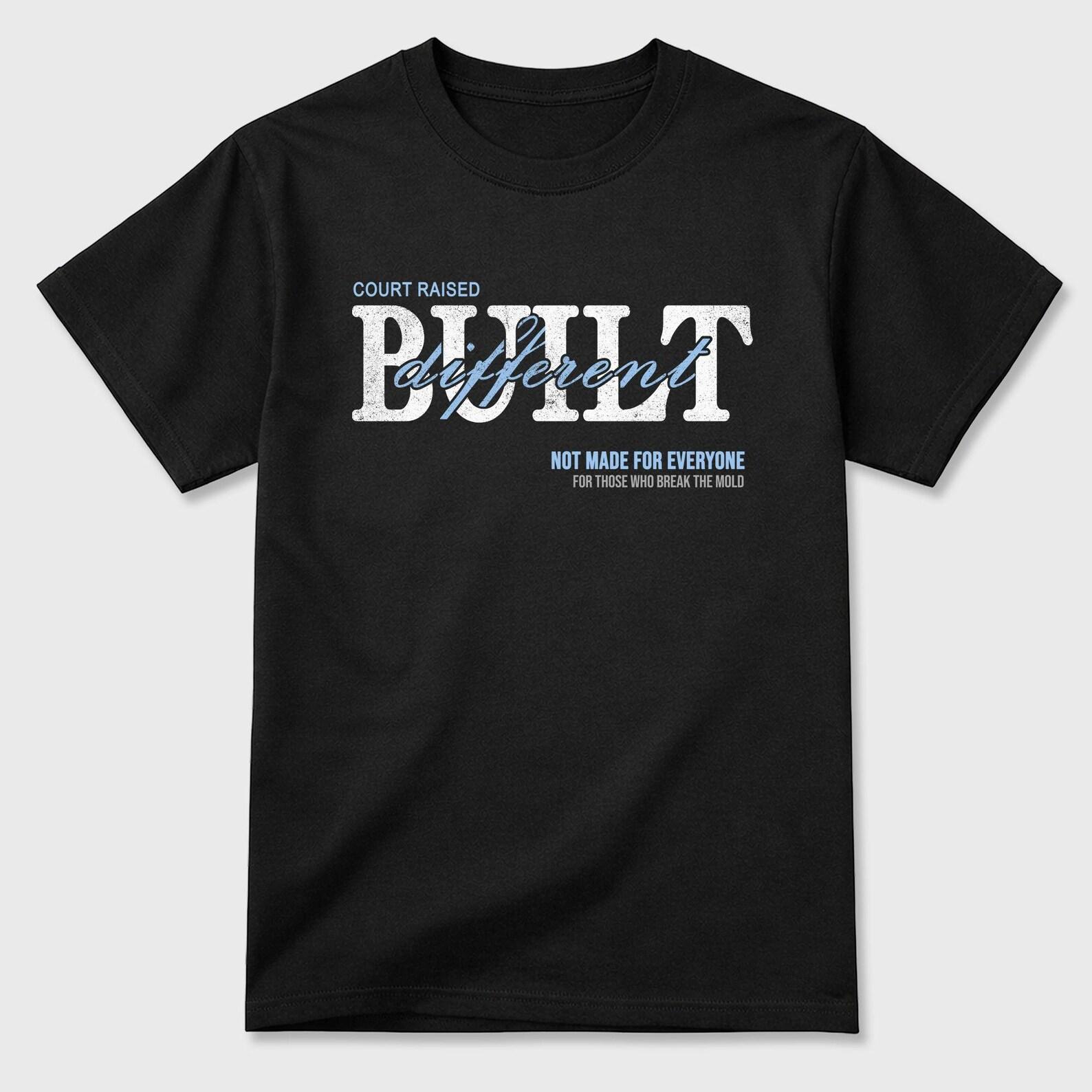 Vintage Built Different graphic tee. Streetwear Brand Graphic T-Shirt. 5s Retro White Metallic 2XL