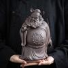 Purple Clay Zhong Kui Blessing Statue Chinese Home Living Room Office Entryway Feng Shui Ornament Handmade Gift