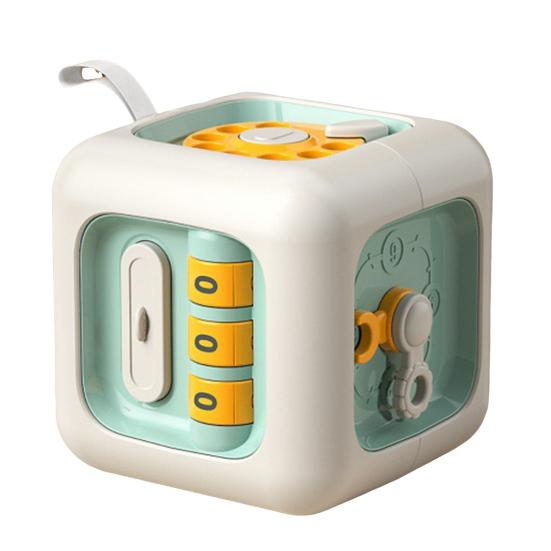 

Кубик для развития мелкой моторики для малышей, мальчиков и девочек, развивающий кубик для путешествий, портативный, образовательный, интерактивный, сенсорный зелёный