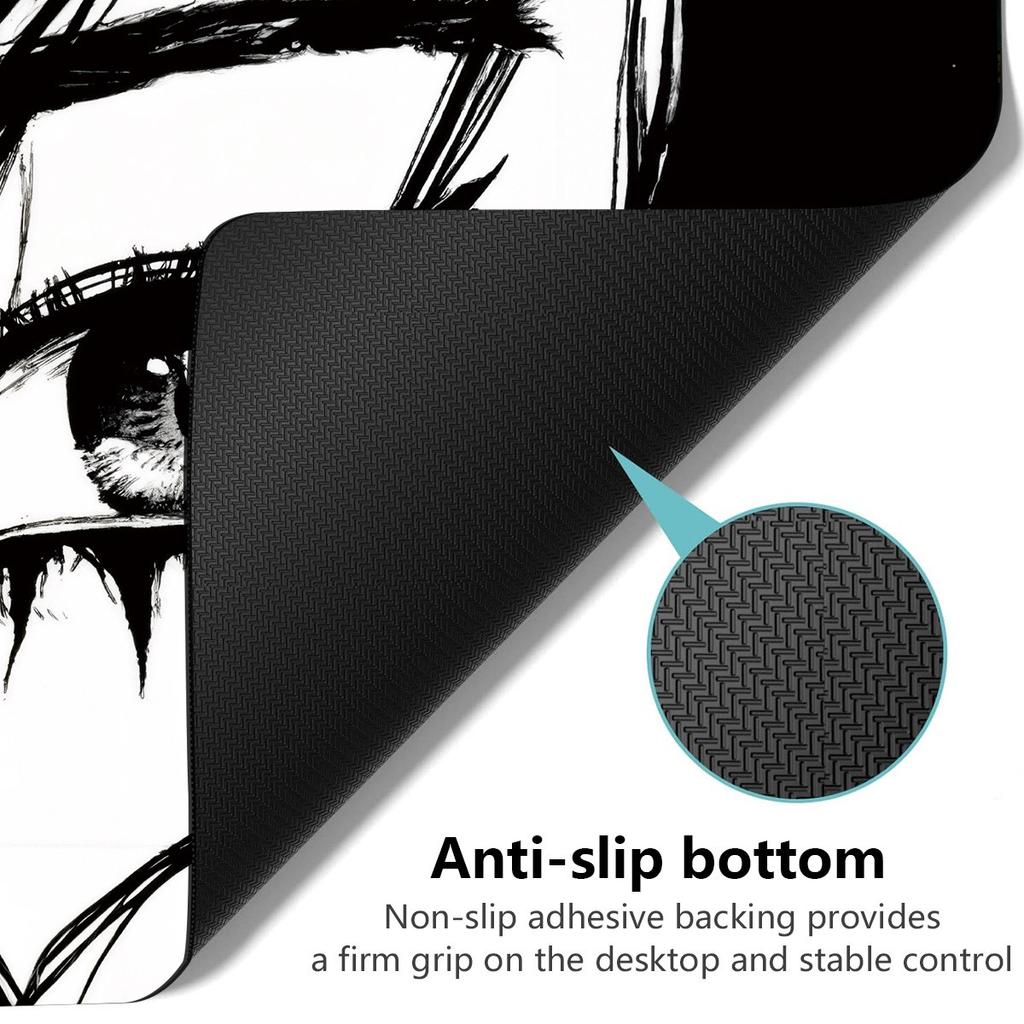 Black and White Girl Eyes Design Mouse Pad Anime Large Office Carpet Desk Mats XXL Gamer Desk Accessories Computer Long Mousepad