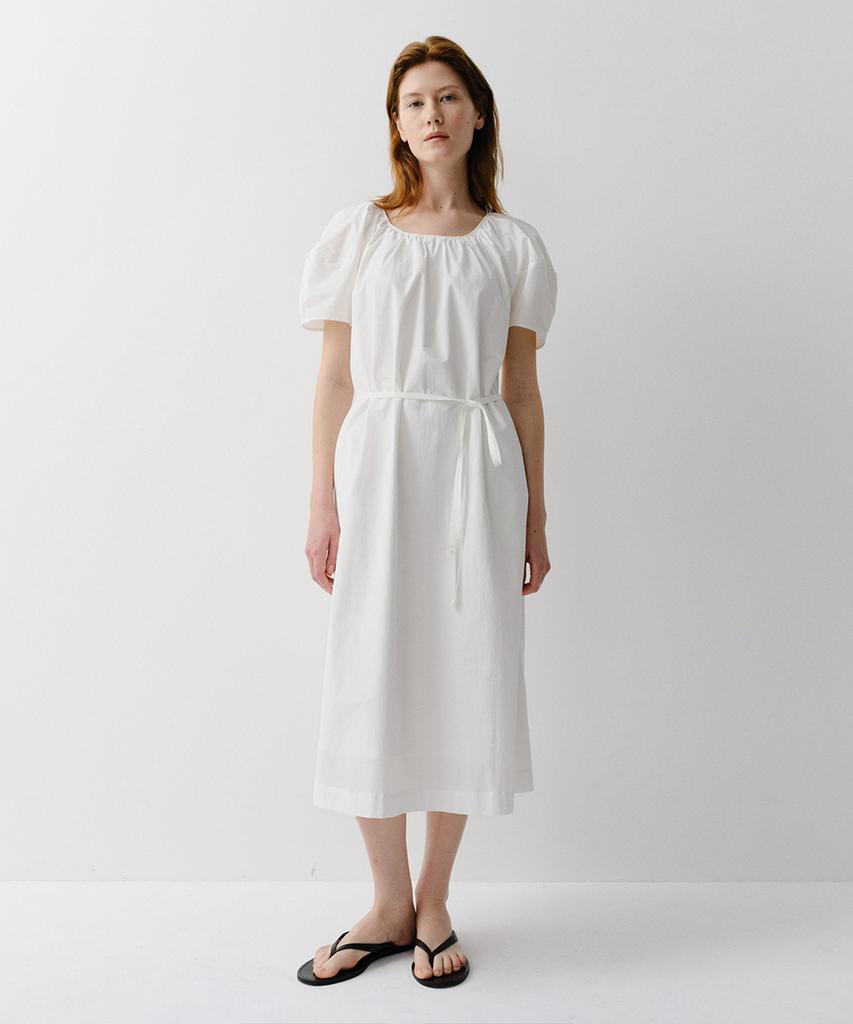 Ia Joy Puff Shirring Dress (White)