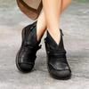 Women Boots Snow Boots PU Ankle Spring Flat Shoes Woman Short Female Lace Up