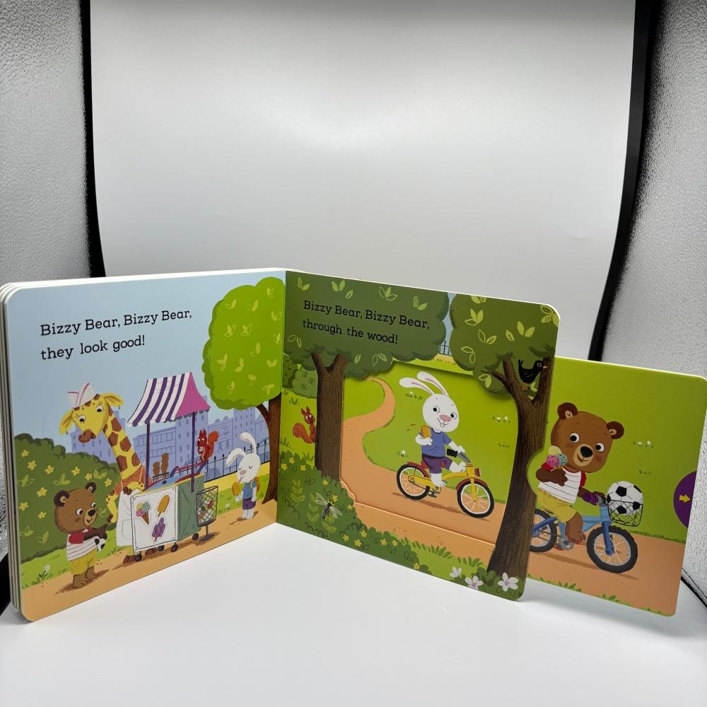 Pull & Push Durable Busy Learning material Cardboard, Foldable Inner Pages, Family Reading story time, Cognitive Enlightenment, Language Development