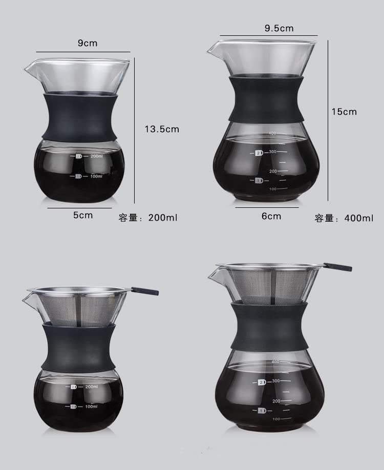 Coffee Coffee Coffee Carafe Coffee Drip Hand Hand Drip Flower Coffee Stainless Steel Glass Server, Dripper, Set, Equipment, Holder, Drip, Set,