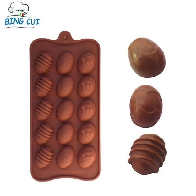 15 - Cavity Easter Egg Food Grade Silicone Chocolate Cake Ice Baking Mold Mould