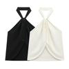 Elegant European & American Style Women's Halter Twist Knot Vest Camisole - French High-End Design (Model 2406)