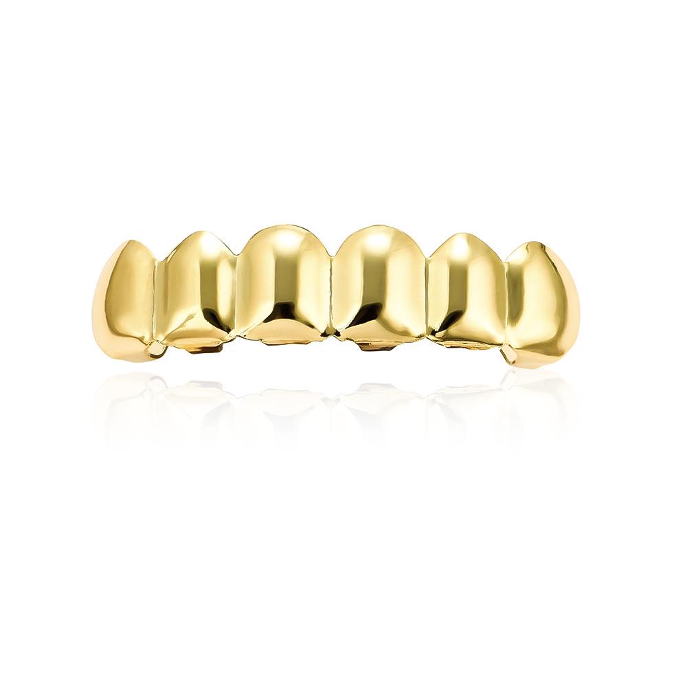 Gold Hip Hop Grillz for Men and Women - Smooth Tooth Decoration