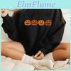 Pumpkins Colored Four Sweatshirt Spooky Funny Autumn Women Long Sleeve Jumper Halloween Pullovers