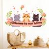 Creative Cartoon Kitten Home English Living Room Bedroom Children's Room Home Decor Self-Adhesive Wall Decals