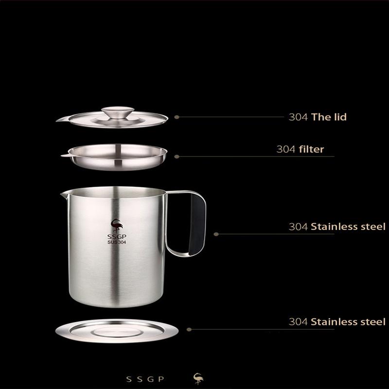 Oil Filter Pot Kitchen Household Large Capacity Filter Oil Slag Oil Separator Oil Bottle Multi-function Kitchen Filter Pot