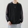 Frühling Herbst Rundhals Patchwork Locker All-Match Sweatshirt Männlich Lässig Mode Pullover Unterteil Top Männer