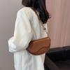 Women's PU Retro Luxury Solid Color Small Shoulder Bag Fashion Simple Underarm Handbag for Femele Travel Crossbody