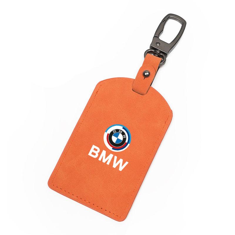 NVEQ9 Premium Leather Car Card Key Cover Protective Case For BMW Smart Card Key Accessories For BMW G80 G06 G07 G42 G14 G15 / Stickers