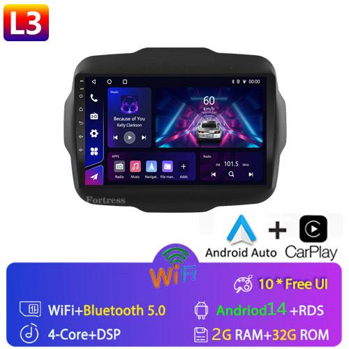 Radio auto 2Din 4G Android 14 Player multimedia video Stereo Pentru Jeep Renegade 2016-2020 Navigație GPS Unitate principală Carplay
