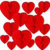 Pack of 16 DIY Assemble Heart Honeycomb Party Decorations for Ceiling Wall Hanging Festival Atmosphere Valentines Celebration