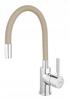 Ferro ZUMBA Sink Tap with Flexible Spout, Beige, Chrome