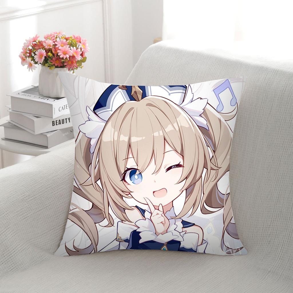 Simple Genshin Impact Printed Plush Pillow Home Cartoon Animation Two-dimensional Backrest Sofa Bedroom Home